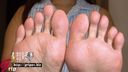 촉촉한 반응 아내 리오의 발바닥과 발가락이 긴 23cm집게 손가락을 접사