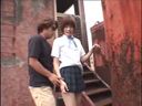 Cheeky uniform girl exposed outdoors AYU 18 years old