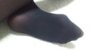 【Personal shooting】Smelly OL female boss brown black pantyhose sole heel black tights glossy crescent moon stockings closeup