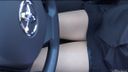 Panty shots in pantyhose Looking inside the skirt of a woman driving