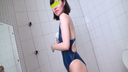 ~ Amateur personal shooting ~ Gonzo with a shaved erotic married woman in a competitive swimming high-leg swimsuit costume