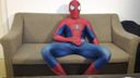 スパイダーマンのコスプレをし大量射精する