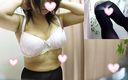 Chubby sister's black panties through black panties and boring nipples and bra try-on My shop's fitting room 134