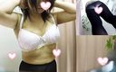 ぽっちゃり姉さんの黒ストッキング越しパンティとぼるるん乳首とブラ試着　僕のお店の試着室134