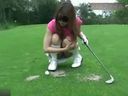 Outdoor affair act on golf course with a married woman who is caddying golf real vaginal shot