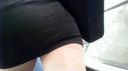 [Black tight skirt & hi-hee× Short hair OL whip butt close contact / panchira video] Super mini black tight skirt and high heel beauty drama ★ white plump meat feeling pre-ass!