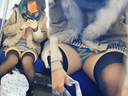 Delta clear in blue panties illuminated by the sun Train face-to-face panchira