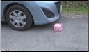 Toy Crush Smashing the Pretty Cure box with a car tire