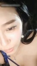 An amateur Asian beauty with sharp eyes exposes her and dick in the park at night and sucks on!