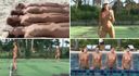 ４人の外国人美女がどこかの島で全員が完全に全裸姿でビーチではしゃいだりテニスをしたりする海外らしい全裸露出系作品です！
