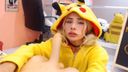 Erotic masturbation of a blonde gaijin sister in a pikachi ○ hoodie
