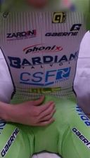 Lotion masturbation with cycle jersey