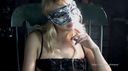 Blonde gal dressed in masks and erotic underwear for photo session @ fetish world