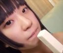 ☆Cモデル　かりんちゃんシリーズ⑤　棒アイス舐め　マイクロビキニ（黒）　フェラを真似てしゃぶる