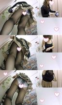 One Piece & Bra Top Mature Woman Trying On Panties Through Black Stockings and Horizontal Bra My Shop's Fitting Room 124