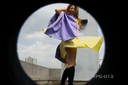 【Strong wind Moro Pan】Amateur model shot on the roof, hidden video ♪ showing the whole pants in strong wind