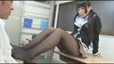 [Black pantyhose × footjob] Cute girls in uniform love to play with Ji ○ Port with pantyhose feet!