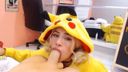 Erotic masturbation of a blonde gaijin sister in a pikachi ○ hoodie