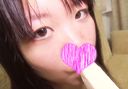 ☆Cモデル　あみちゃんシリーズ⑤　棒アイス舐め　マイクロビキニ（黒）　フェラを真似てしゃぶる