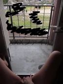 Frustrated married woman masturbates with her thighs open towards the neighborhood park