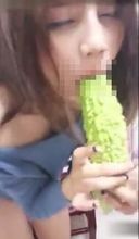 Limited number! [Personal shooting] Gal type Geki Kawa beauty masturbates with cucumber [No ■ correct]