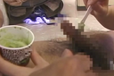 【Personal shooting】Kebazube mature woman dripping matcha ice cream on her neighbor's meat stick and cheeking deliciously