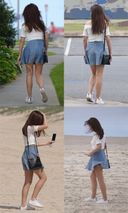 vol330 - A young lady with beautiful legs Hirasuka taking a walk on the beach