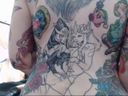 Live chat masturbation of a busty foreign sister full of poké tattoos