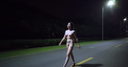 Beautiful woman naked street walk (2)