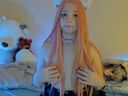 Plump big with a lewd face! Cosplay Gaijin Gal Live Chat Masturbation (15)