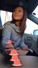 Individual shooting, ejaculation with and footjob to her in the passenger seat