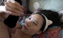 [Oral ejaculation] Facial cumshot with while packing