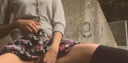 【개인 촬영】검은 무릎 높이의 미각 공원 노출 공개 만즈리 치매 과시