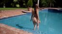 A family lives in a large mansion with a pool. A poor husband who is seduced by his daughter who enjoys the pool and masturbates naked, has sex as it is, and then reveals it to his wife!
