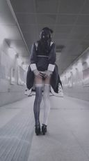 《Man's daughter》Perverted cross-dresser ♡ who has an erection while flickering around exposed♡ masturbation