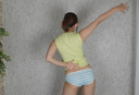 I tried dancing in braless thin knit striped buns [Suimaji] Erica