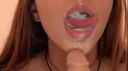 ドエロ唇の外人ギャルの唾液ダラッダラディルドフェラオナニー1