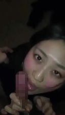 Girl sucking adorably with an eccentric face, smartphone personal shooting