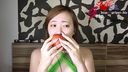 ASMR video ◎ Amateur OL Ichika's fruits and vegetables covered in juice and chewing and chewing appreciation