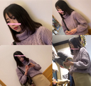 [Puri-ketsu is the best... Purple knit similar to Satomi Ishihara! !! White T-back exposed from beautiful buttocks.