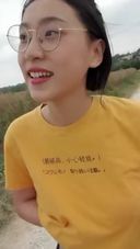 Outdoor by hot Chinese teen
