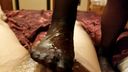 Ayumi #013 [Dominated by the foot] Oil entangled in pantyhose freshly taken off boots
