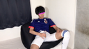 A 20-year-old half-type nonke is dressed in a Japan national team uni and pays attention to the beautiful abs ❤of intense♪ erotic masturbation ︎