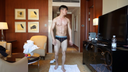 Masturbation of an active athletic association rugby club member (21 years old) @ hotel (private photography, no mosaic)