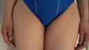 競技泳裝森曼尼斯！ 一個適度豐滿的已婚女人的藍色競技泳衣！ [全高清]