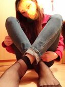 Image collection of beautiful leg female ○ students' soles and socks
