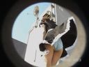 Amateur girl maid cosplay photo session on the rooftop where a miraculous wind blows where you can always take a panchira [MAD003-3]