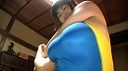 My sister has so big breasts that my brother's erection can't stop! Jumpy big breasts competitive swimsuit!