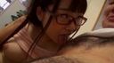 Even though it's a young face, it's a G cup! Otaku girl with black hair glasses, facial!