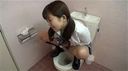 Arima Schoolgirl sitting on the toilet seat with her feet acme in toilet masturbation